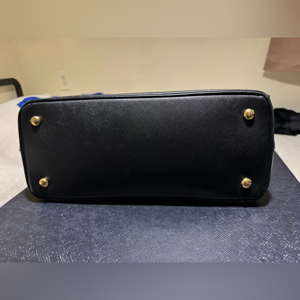 PRADA Black Saffiano Lux Leather Satchel with Gold Hardware - Picture 12 of 16